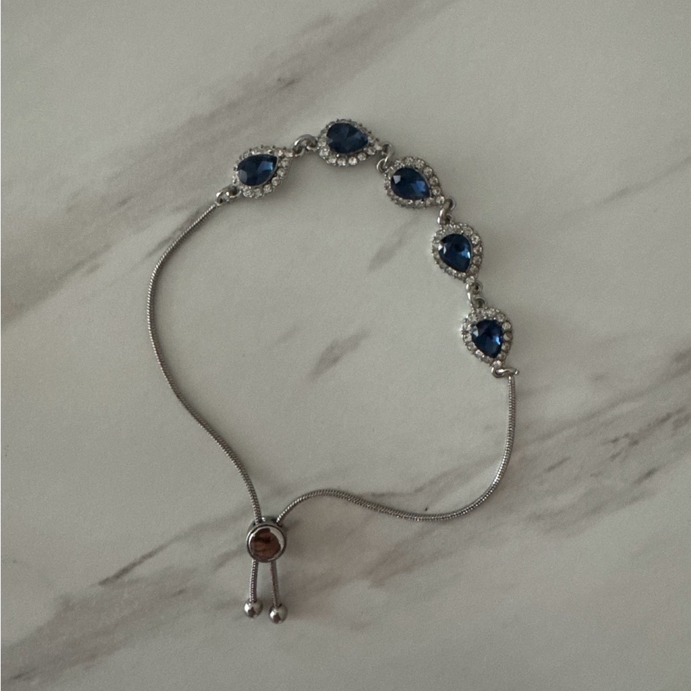 EUC Elegant Silver and Blue Bracelet
